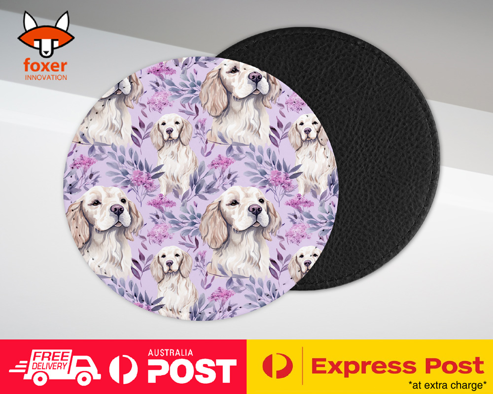 COASTER DRINKING PLACEMAT MAT|CUTE CLUMBER SPANIEL PUPPY DOG CANINE PATTERN #A2 - Picture 31 of 41