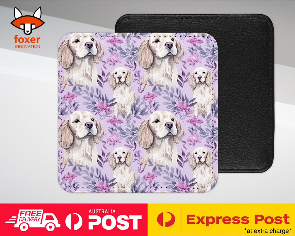 COASTER DRINKING PLACEMAT MAT|CUTE CLUMBER SPANIEL PUPPY DOG CANINE PATTERN #A2 - Picture 30 of 41