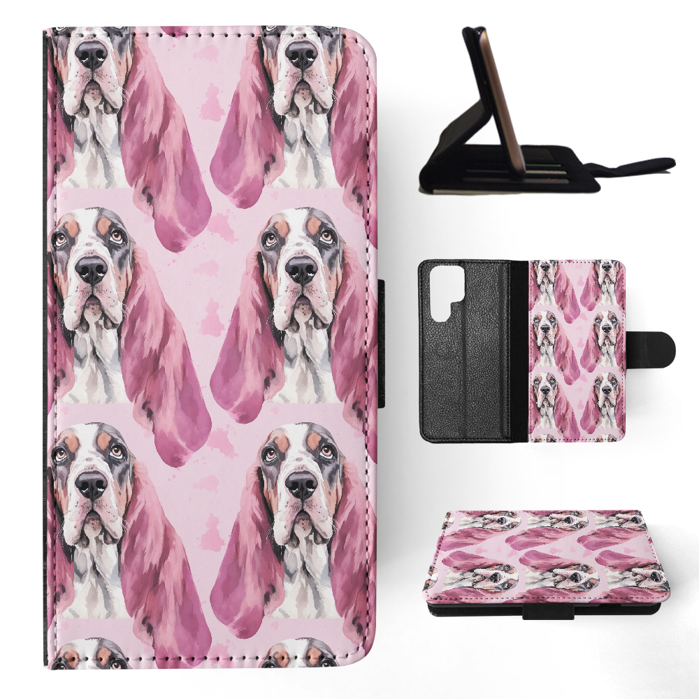 FLIP CASE FOR SAMSUNG GALAXY|CUTE BASSET HOUND PUPPY DOG CANINE PATTERN #A1 - Picture 23 of 36