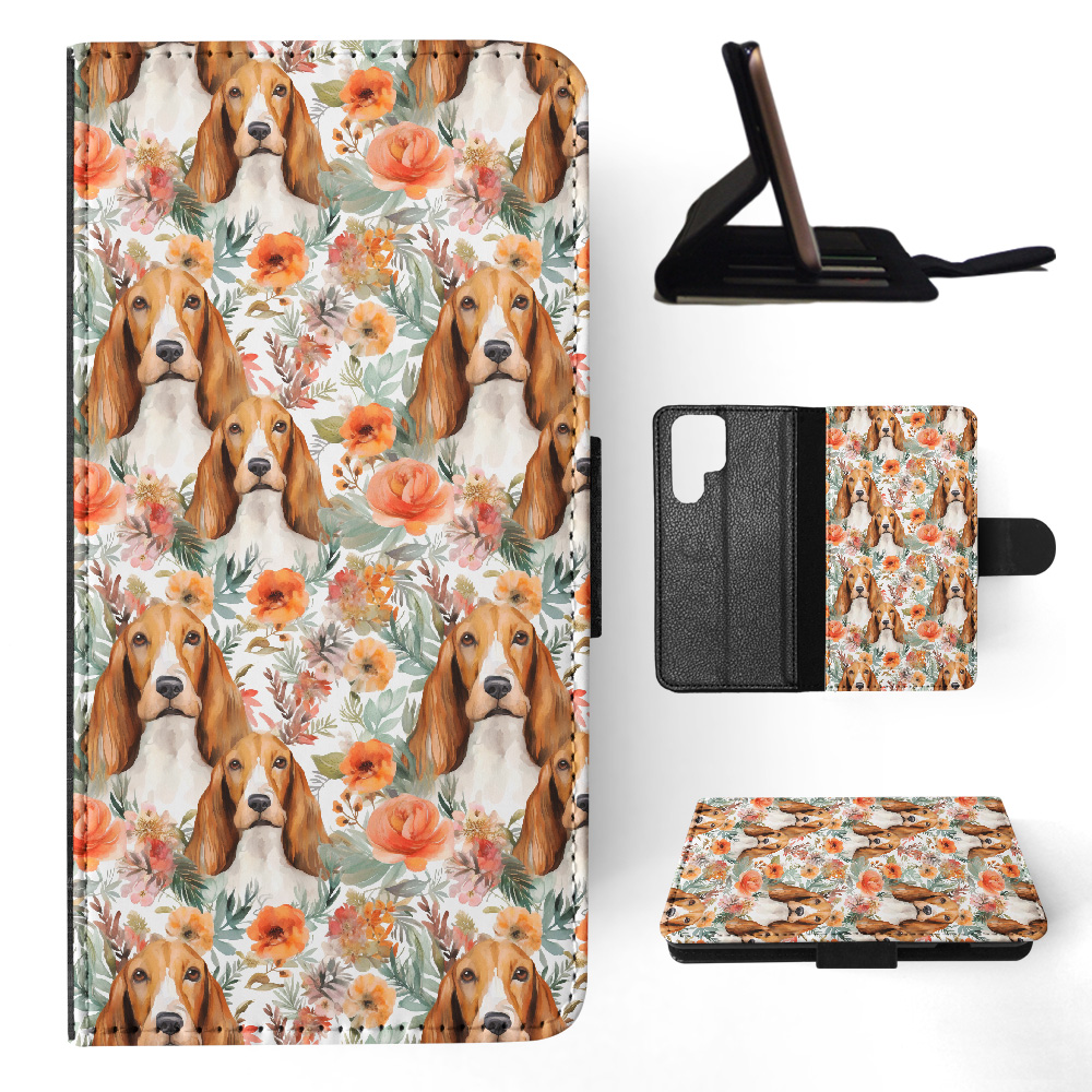 FLIP CASE FOR SAMSUNG GALAXY|CUTE BASSET HOUND PUPPY DOG CANINE PATTERN #A1 - Picture 30 of 36