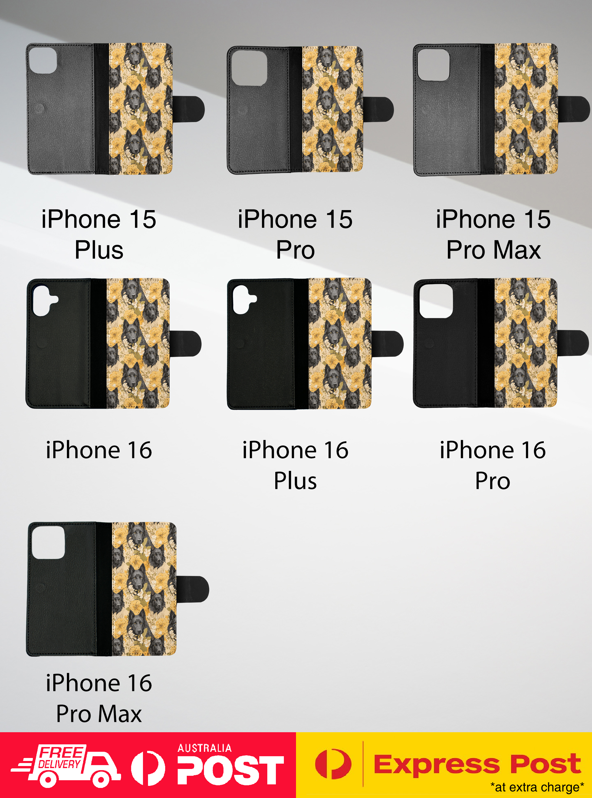 FLIP CASE FOR APPLE IPHONE|CUTE BELGIAN SHEEPDOG PUPPY DOG CANINE PATTERN #A2 - Picture 9 of 41