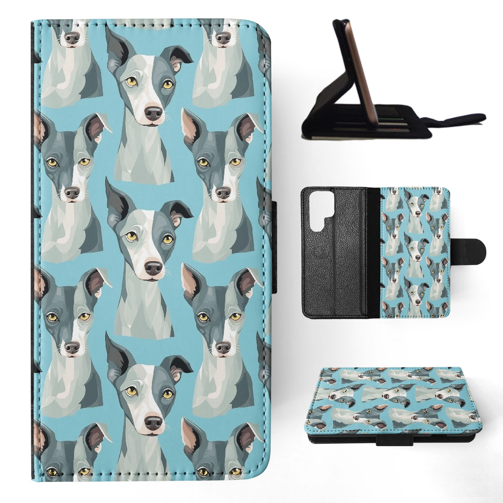 FLIP CASE FOR SAMSUNG GALAXY|CUTE ITALIAN GREYHOUND PUPPY DOG PATTERN #A2 - Picture 30 of 36