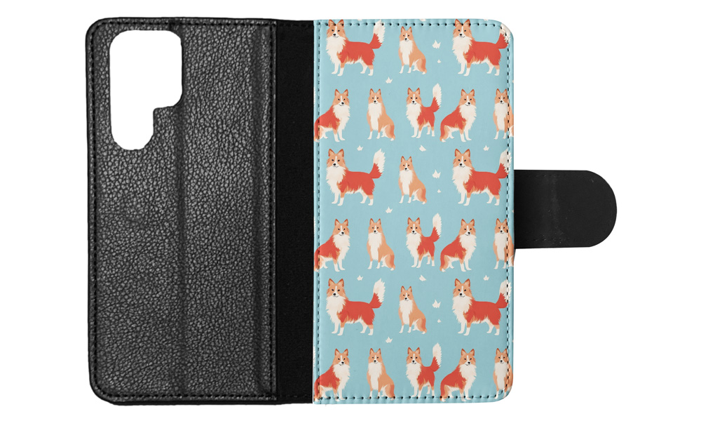 FLIP CASE FOR SAMSUNG GALAXY|CUTE ICELANDIC SHEEPDOG PUPPY DOG PATTERN #A2 - Picture 5 of 36