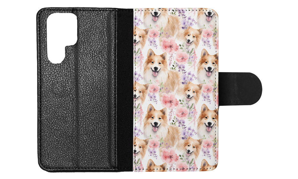 FLIP CASE FOR SAMSUNG GALAXY|CUTE ICELANDIC SHEEPDOG PUPPY DOG PATTERN #A2 - Picture 12 of 36
