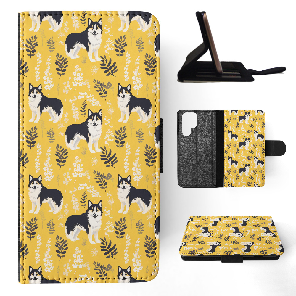 FLIP CASE FOR SAMSUNG GALAXY|CUTE ICELANDIC SHEEPDOG PUPPY DOG PATTERN #A2 - Picture 16 of 36