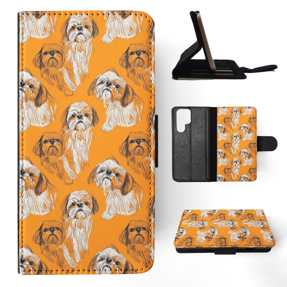 FLIP CASE FOR SAMSUNG GALAXY|CUTE SHIH TZU PUPPY DOG CANINE PATTERN #A2 - Picture 9 of 36