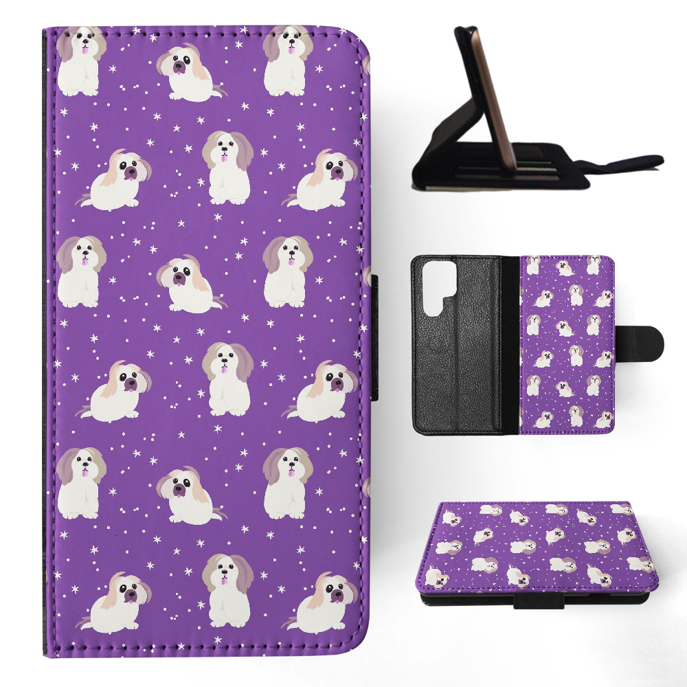 FLIP CASE FOR SAMSUNG GALAXY|CUTE SHIH TZU PUPPY DOG CANINE PATTERN #A2 - Picture 30 of 36