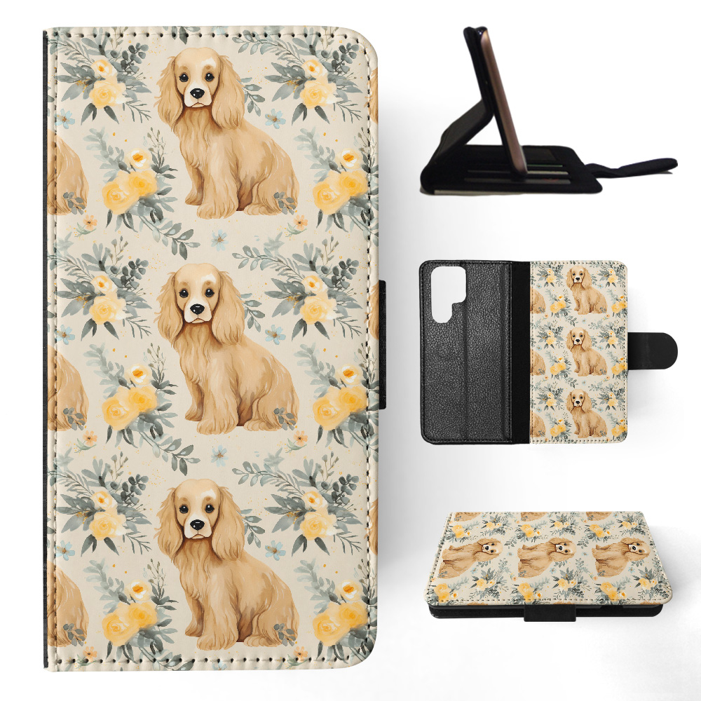 FLIP CASE FOR SAMSUNG GALAXY|CUTE COCKER SPANIEL PUPPY DOG CANINE PATTERN #A1 - Picture 16 of 36