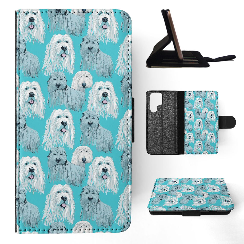 FLIP CASE FOR SAMSUNG GALAXY|CUTE BERGAMASCO SHEPHERD PUPPY DOG PATTERN #A2 - Picture 16 of 36
