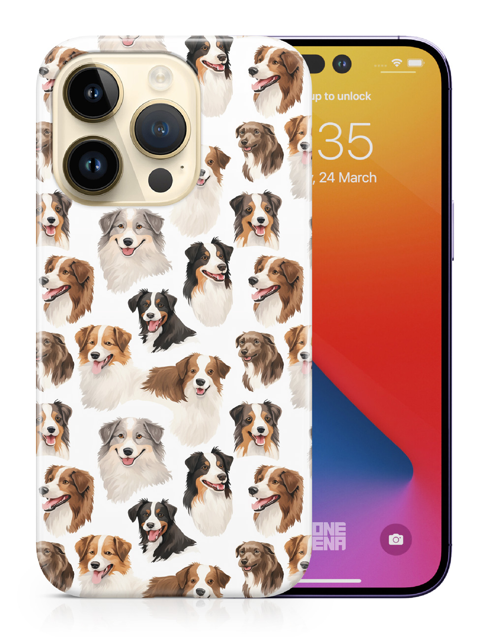 CASE COVER FOR APPLE IPHONE|AUSTRALIAN SHEPHERD PUPPY DOG CANINE PATTERN #A1