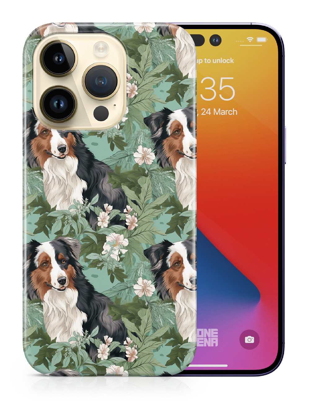 CASE COVER FOR APPLE IPHONE|AUSTRALIAN SHEPHERD PUPPY DOG CANINE PATTERN #A1