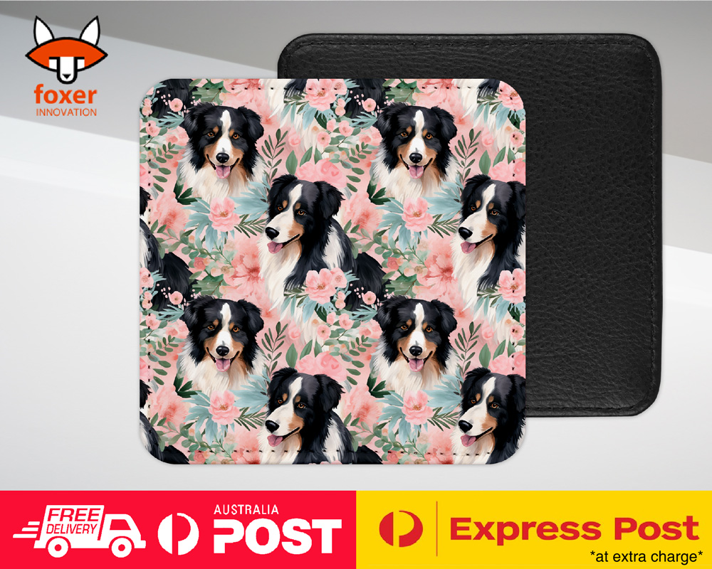 COASTER DRINKING PLACEMAT MAT|AUSTRALIAN SHEPHERD PUPPY DOG CANINE PATTERN #A1