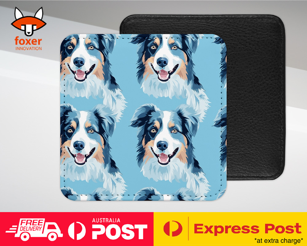 COASTER DRINKING PLACEMAT MAT|AUSTRALIAN SHEPHERD PUPPY DOG CANINE PATTERN #A1