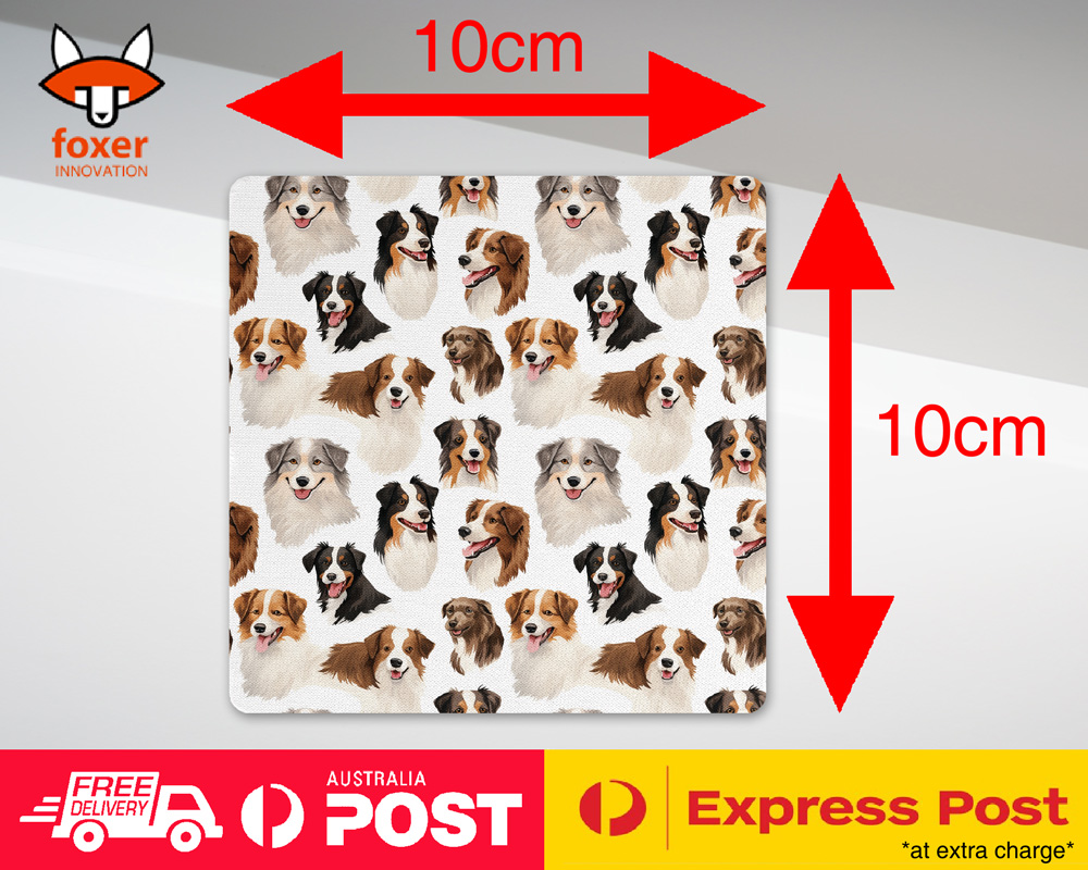 COASTER DRINKING PLACEMAT MAT|AUSTRALIAN SHEPHERD PUPPY DOG CANINE PATTERN #A1