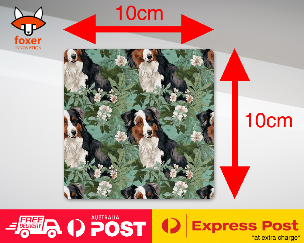 COASTER DRINKING PLACEMAT MAT|AUSTRALIAN SHEPHERD PUPPY DOG CANINE PATTERN #A1