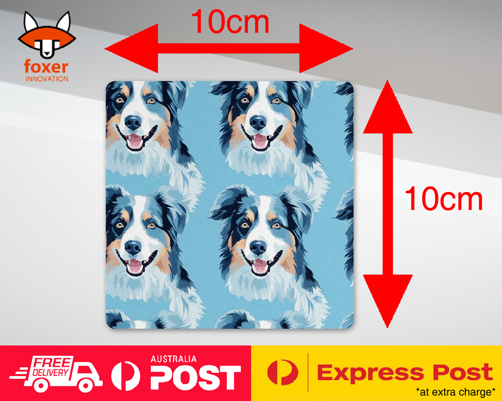 COASTER DRINKING PLACEMAT MAT|AUSTRALIAN SHEPHERD PUPPY DOG CANINE PATTERN #A1