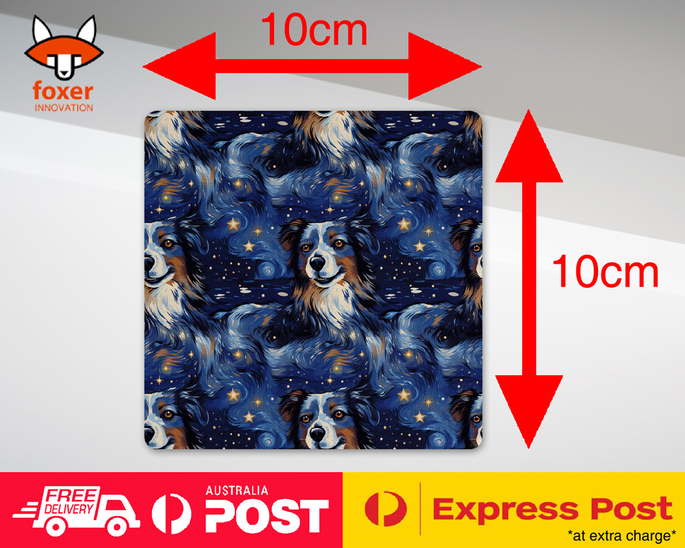 COASTER DRINKING PLACEMAT MAT|AUSTRALIAN SHEPHERD PUPPY DOG CANINE PATTERN #A1