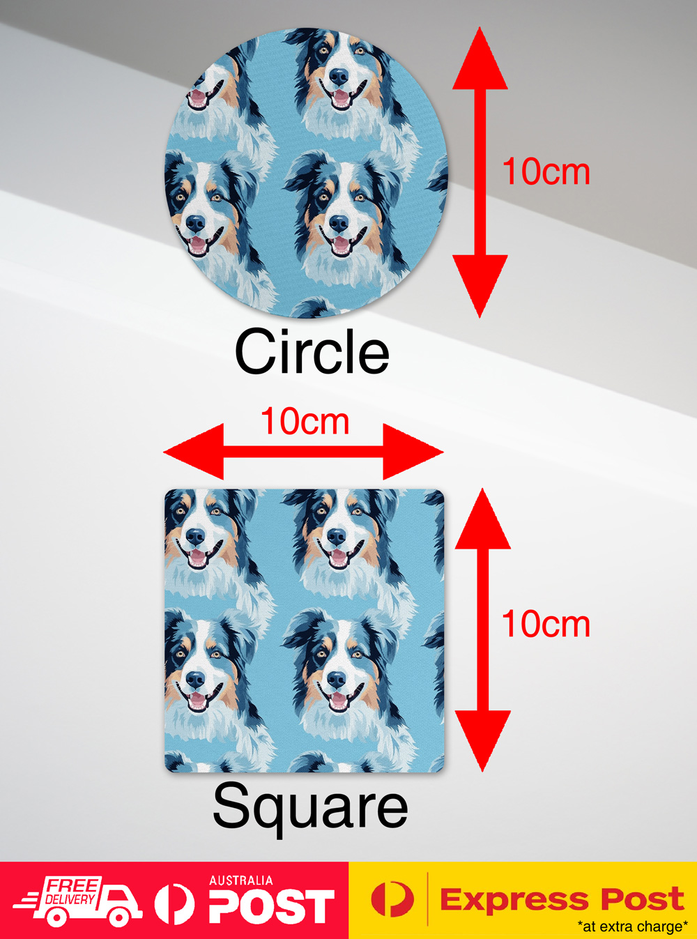 COASTER DRINKING PLACEMAT MAT|AUSTRALIAN SHEPHERD PUPPY DOG CANINE PATTERN #A1