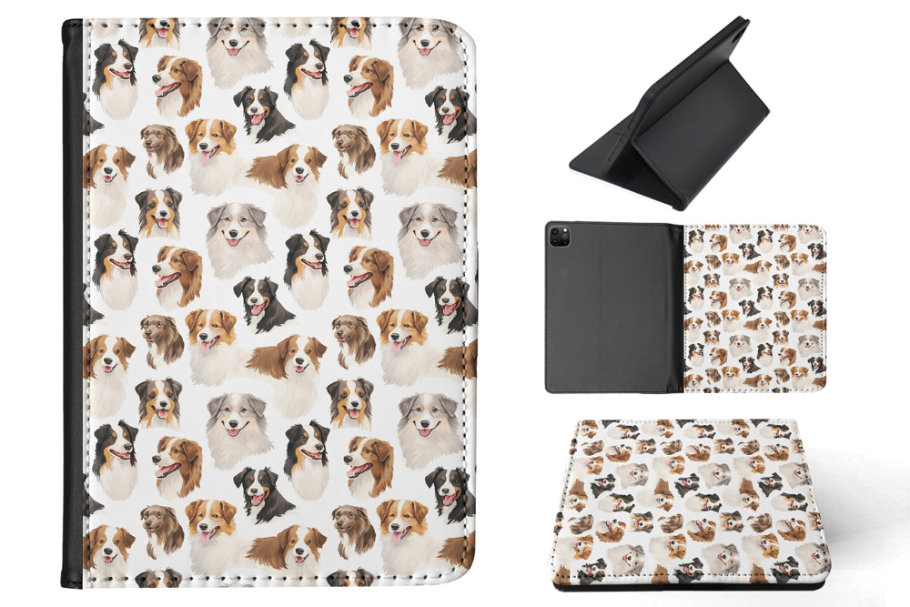 CASE COVER FOR APPLE IPAD|AUSTRALIAN SHEPHERD PUPPY DOG CANINE PATTERN #A1