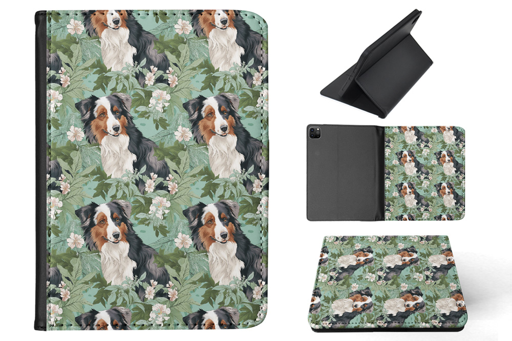 CASE COVER FOR APPLE IPAD|AUSTRALIAN SHEPHERD PUPPY DOG CANINE PATTERN #A1