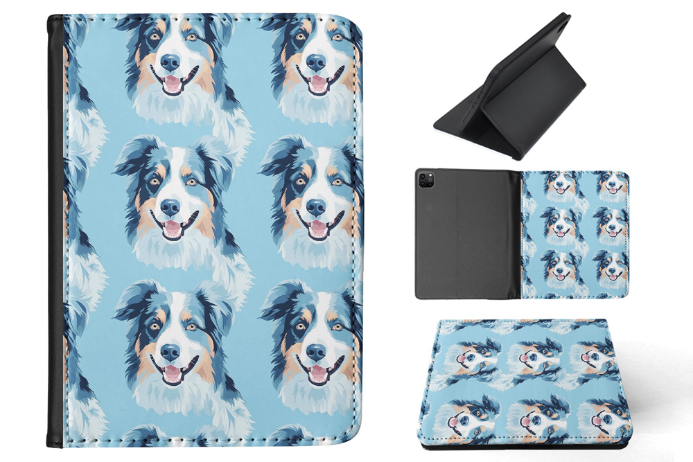 CASE COVER FOR APPLE IPAD|AUSTRALIAN SHEPHERD PUPPY DOG CANINE PATTERN #A1