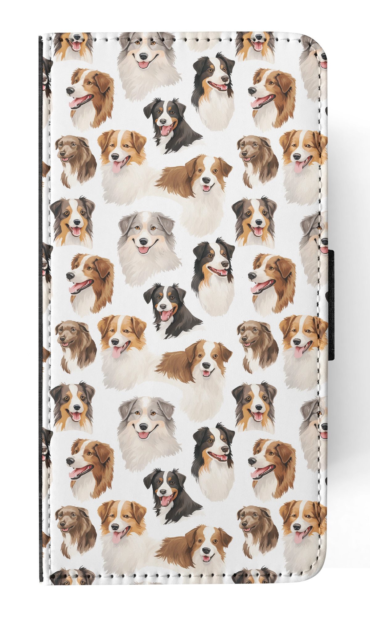 FLIP CASE FOR APPLE IPHONE|AUSTRALIAN SHEPHERD PUPPY DOG CANINE PATTERN #A1