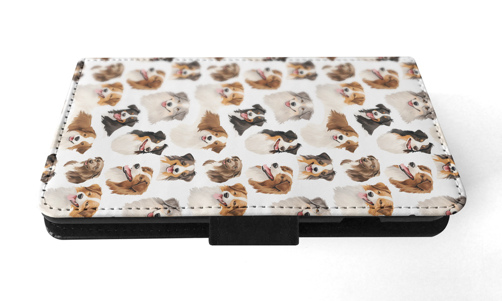 FLIP CASE FOR APPLE IPHONE|AUSTRALIAN SHEPHERD PUPPY DOG CANINE PATTERN #A1