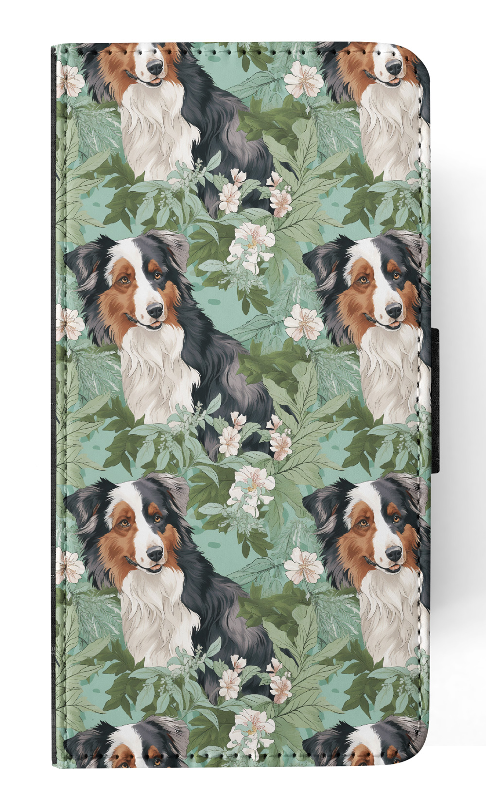 FLIP CASE FOR APPLE IPHONE|AUSTRALIAN SHEPHERD PUPPY DOG CANINE PATTERN #A1