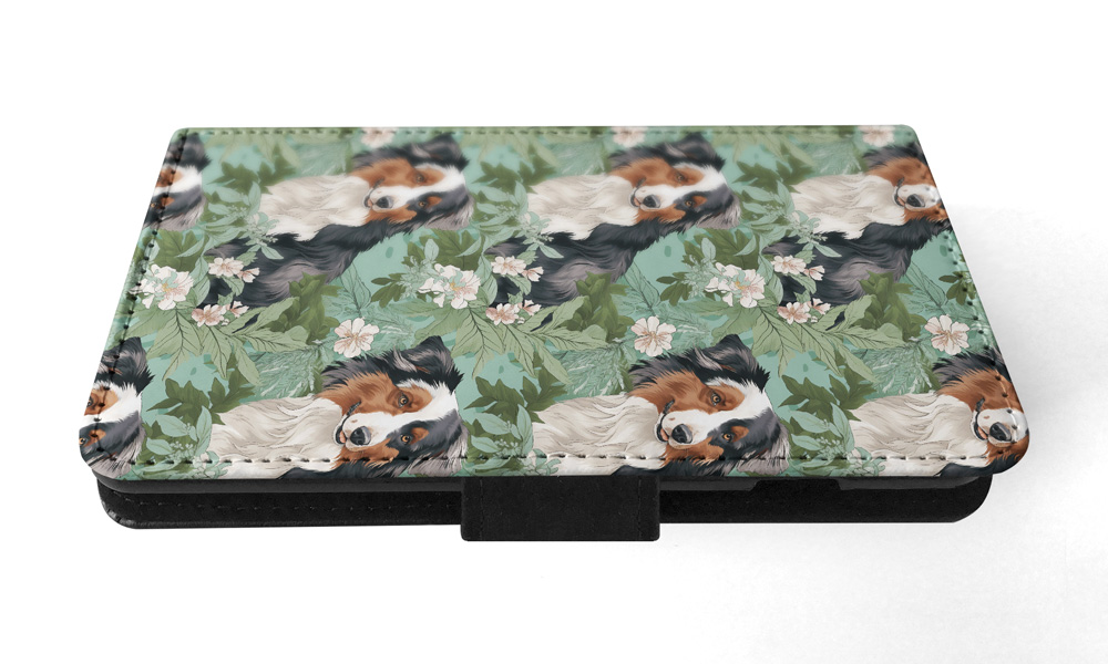 FLIP CASE FOR APPLE IPHONE|AUSTRALIAN SHEPHERD PUPPY DOG CANINE PATTERN #A1