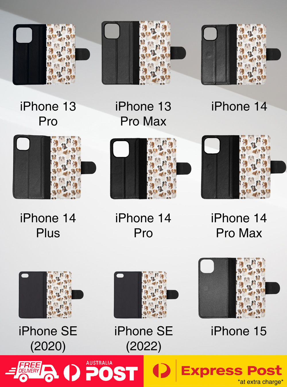 FLIP CASE FOR APPLE IPHONE|AUSTRALIAN SHEPHERD PUPPY DOG CANINE PATTERN #A1