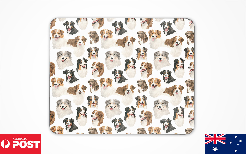 MOUSE PAD DESK MAT ANTI-SLIP|AUSTRALIAN SHEPHERD PUPPY DOG CANINE PATTERN #A1