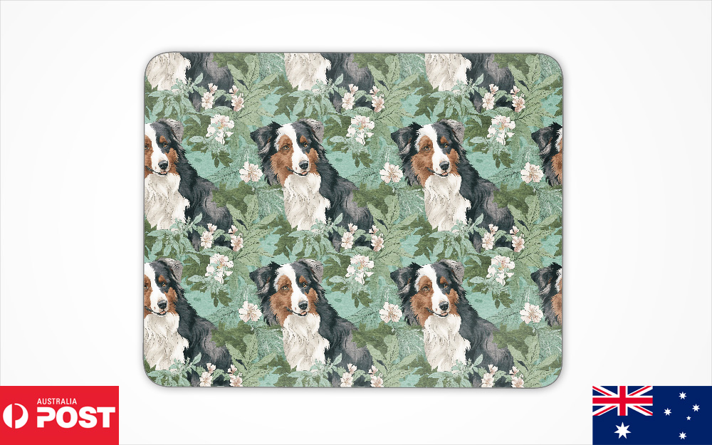 MOUSE PAD DESK MAT ANTI-SLIP|AUSTRALIAN SHEPHERD PUPPY DOG CANINE PATTERN #A1