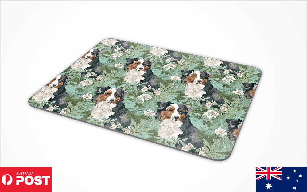 MOUSE PAD DESK MAT ANTI-SLIP|AUSTRALIAN SHEPHERD PUPPY DOG CANINE PATTERN #A1