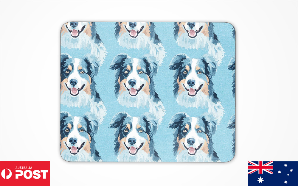 MOUSE PAD DESK MAT ANTI-SLIP|AUSTRALIAN SHEPHERD PUPPY DOG CANINE PATTERN #A1