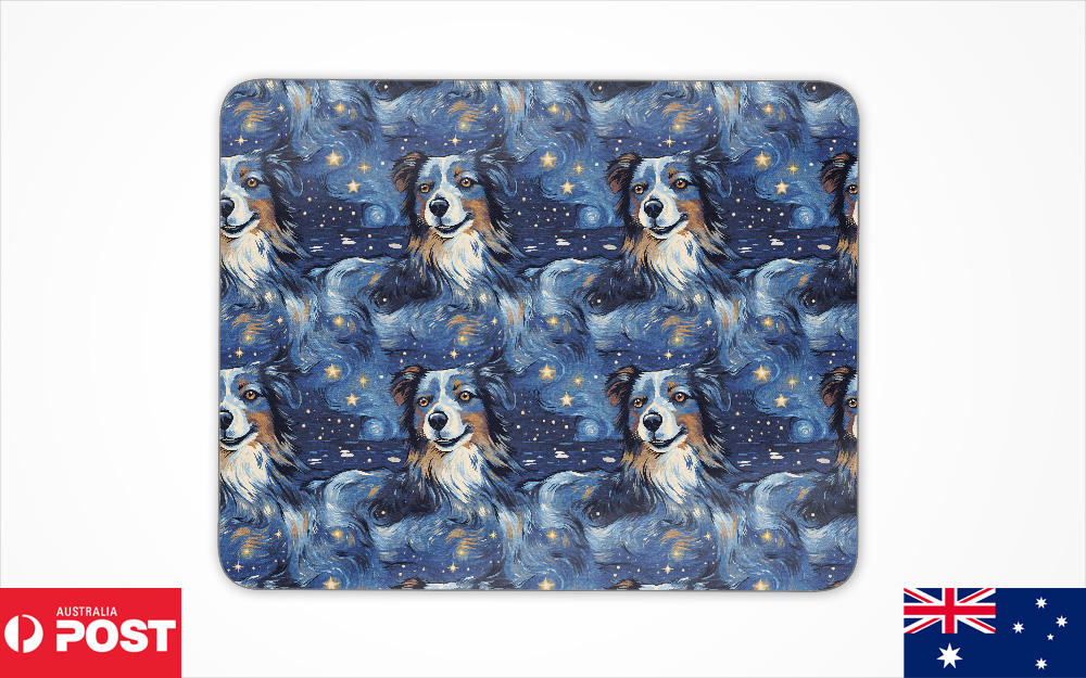 MOUSE PAD DESK MAT ANTI-SLIP|AUSTRALIAN SHEPHERD PUPPY DOG CANINE PATTERN #A1