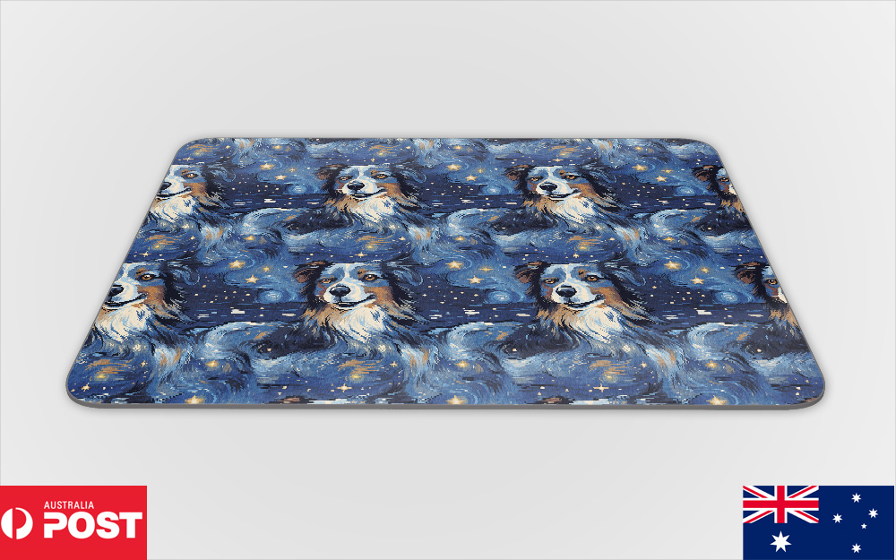 MOUSE PAD DESK MAT ANTI-SLIP|AUSTRALIAN SHEPHERD PUPPY DOG CANINE PATTERN #A1