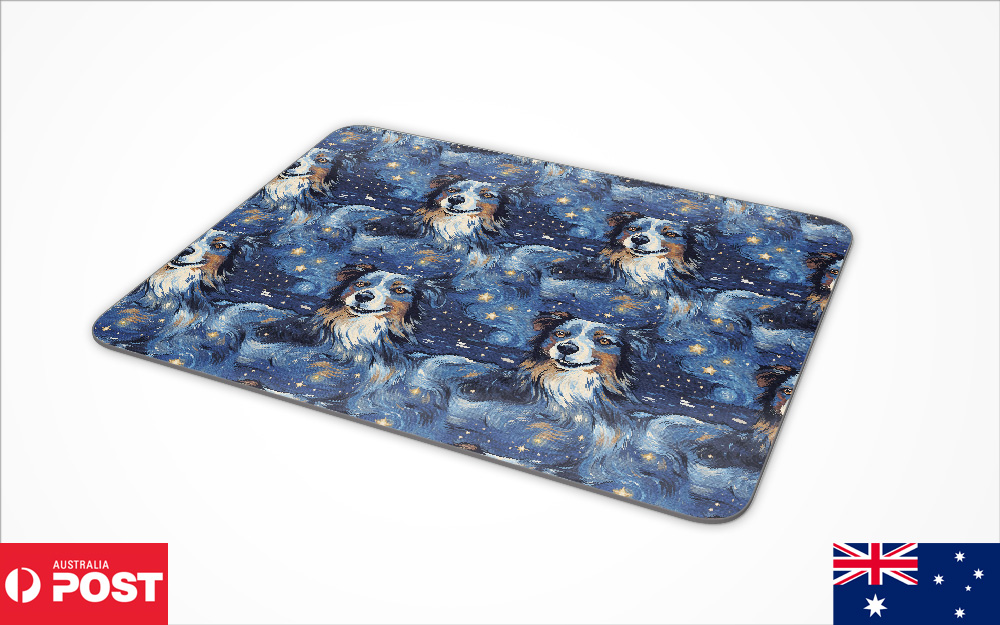 MOUSE PAD DESK MAT ANTI-SLIP|AUSTRALIAN SHEPHERD PUPPY DOG CANINE PATTERN #A1