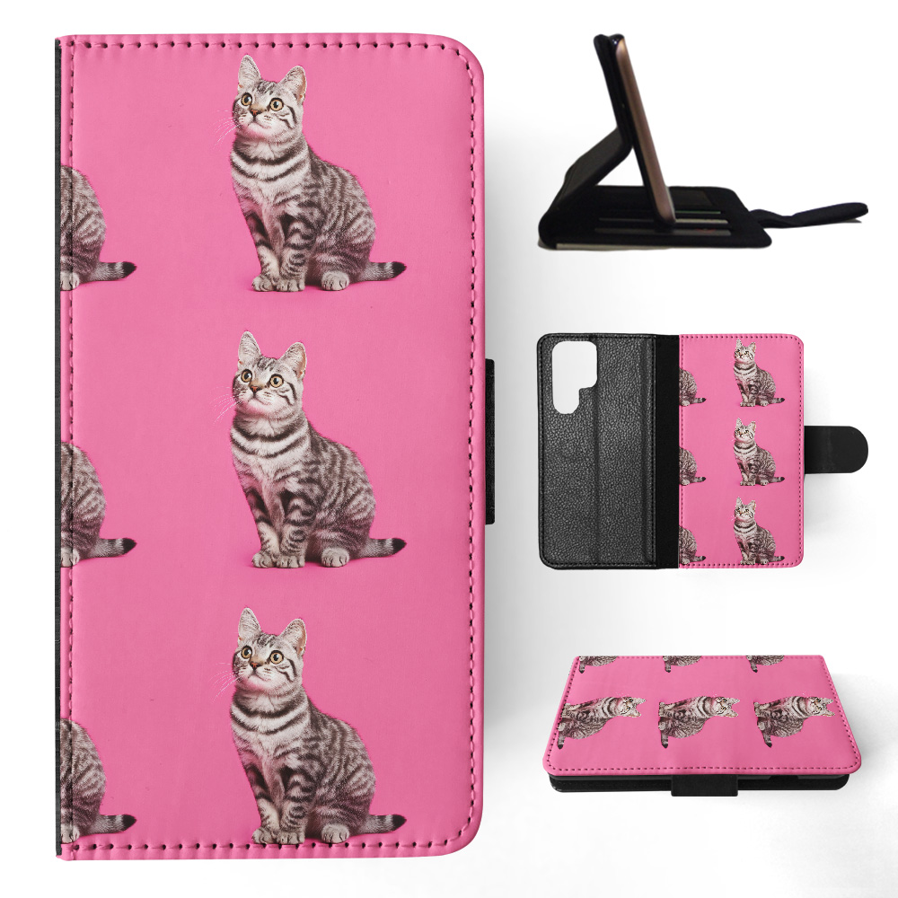 FUNDA ABATIBLE PARA SAMSUNG GALAXY|LINDA BRASILEÑA PELO CORTO GATITO PATRÓN GATO #A1 - Imagen 2 de 36