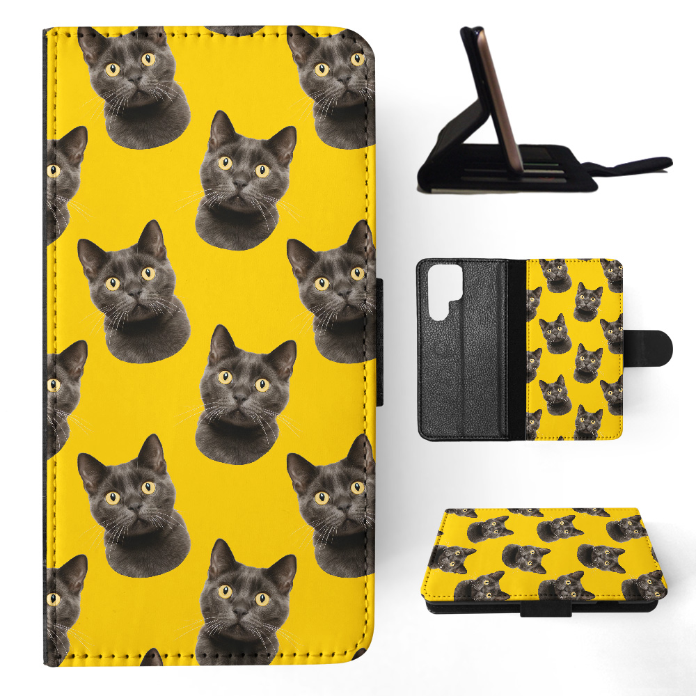 FUNDA ABATIBLE PARA SAMSUNG GALAXY|LINDA BRASILEÑA PELO CORTO GATITO PATRÓN GATO #A1 - Imagen 23 de 36