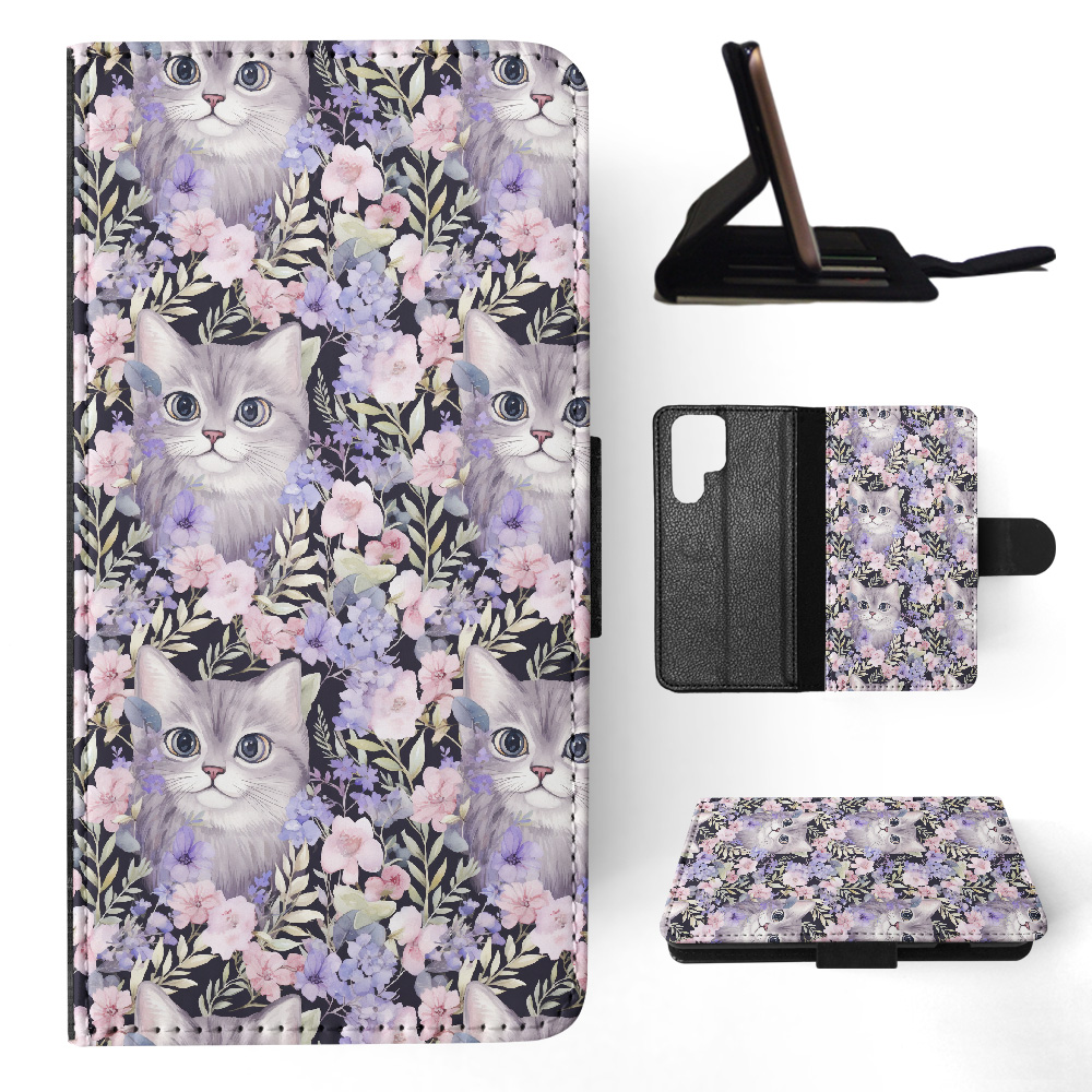FUNDA ABATIBLE PARA SAMSUNG GALAXY|LINDA BRASILEÑA PELO CORTO GATITO PATRÓN GATO #A2 - Imagen 9 de 36