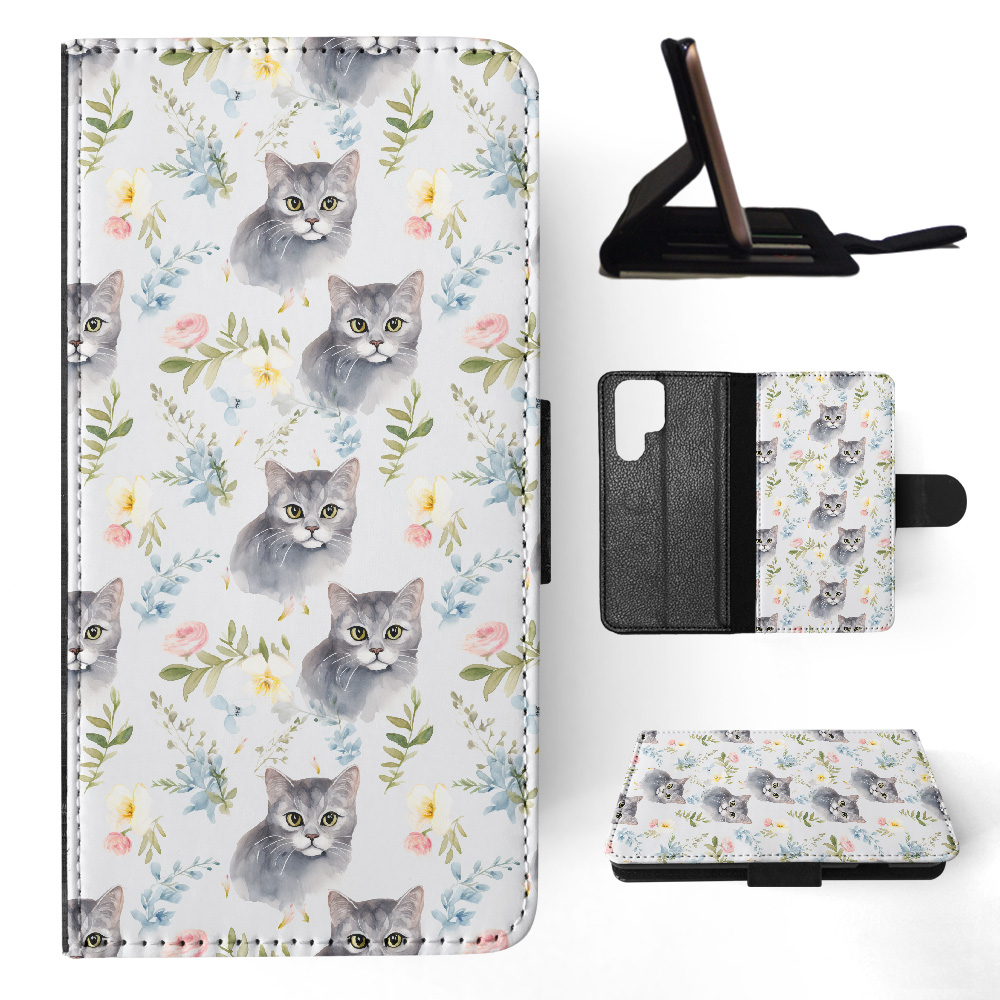 FUNDA ABATIBLE PARA SAMSUNG GALAXY|LINDA BRASILEÑA PELO CORTO GATITO PATRÓN GATO #A2 - Imagen 16 de 36