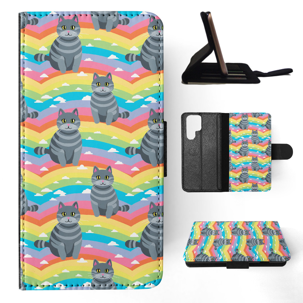 FUNDA ABATIBLE PARA SAMSUNG GALAXY|LINDA BRASILEÑA PELO CORTO GATITO PATRÓN GATO #A2 - Imagen 23 de 36