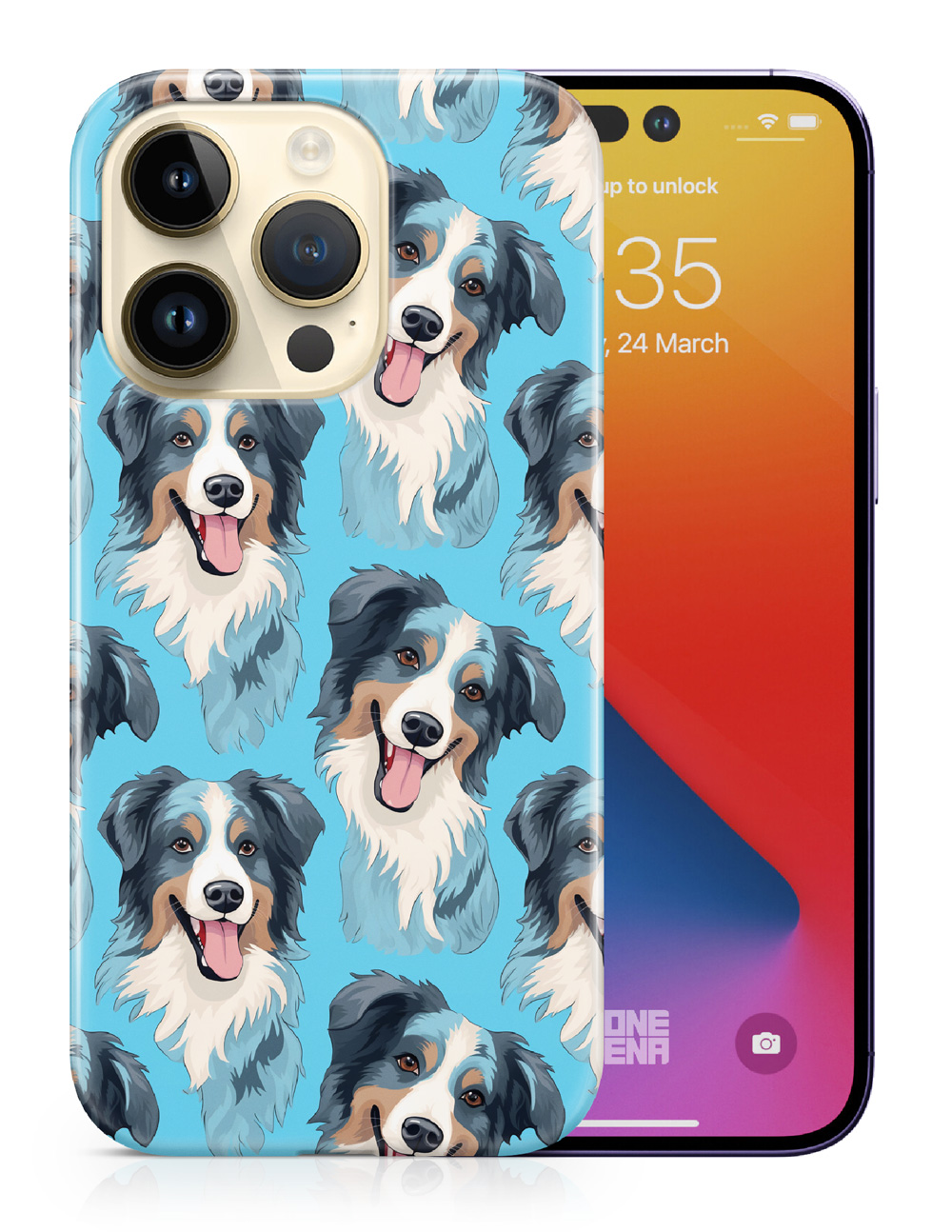 CASE COVER FOR APPLE IPHONE|AUSTRALIAN SHEPHERD PUPPY DOG CANINE PATTERN #A2