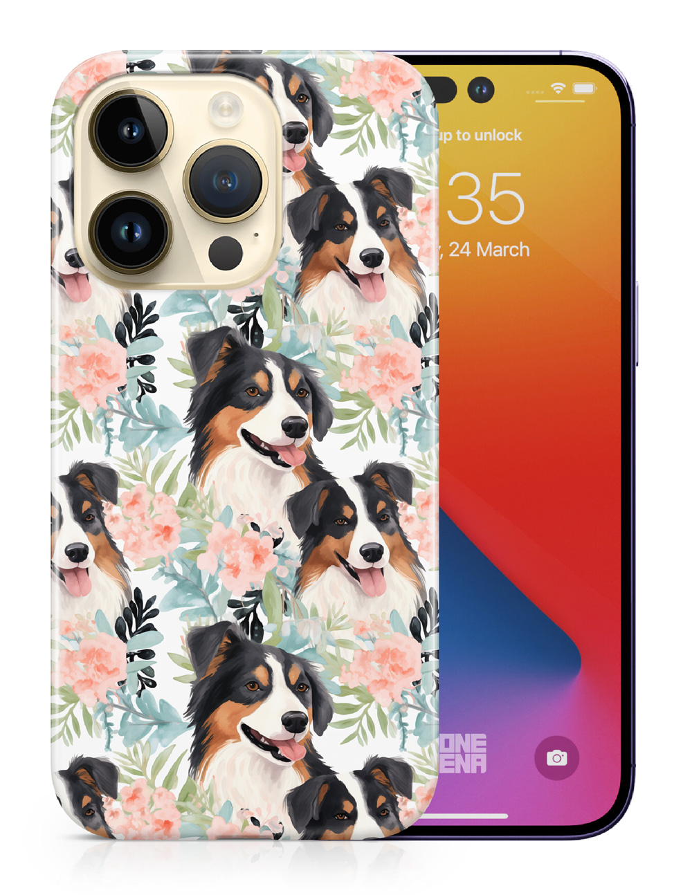 CASE COVER FOR APPLE IPHONE|AUSTRALIAN SHEPHERD PUPPY DOG CANINE PATTERN #A2