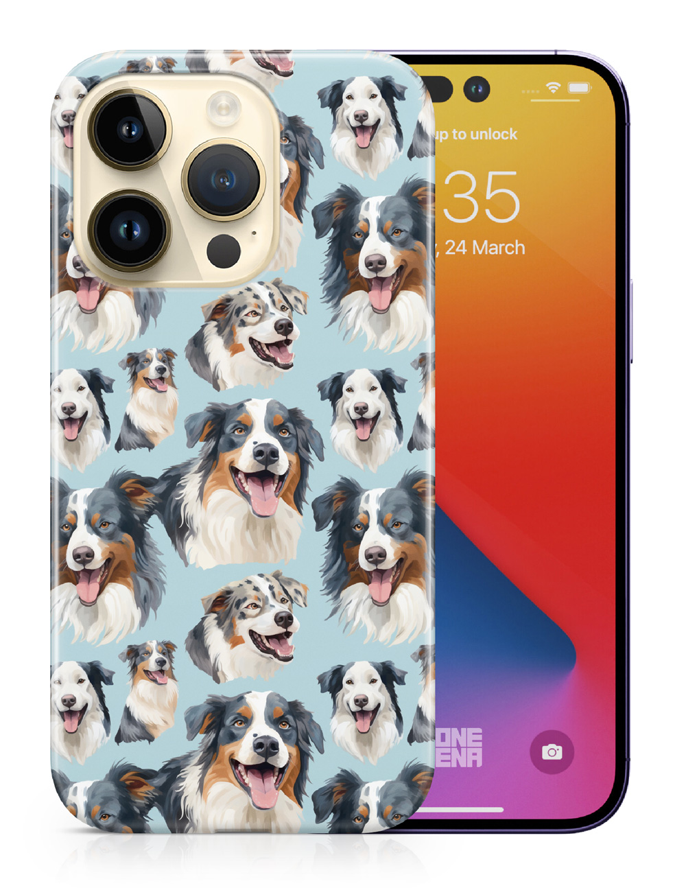 CASE COVER FOR APPLE IPHONE|AUSTRALIAN SHEPHERD PUPPY DOG CANINE PATTERN #A2