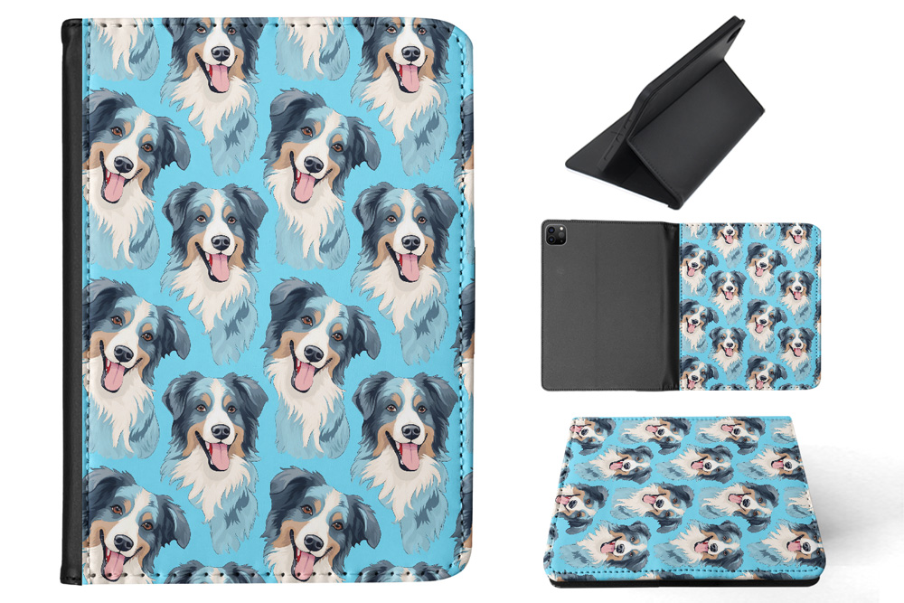 CASE COVER FOR APPLE IPAD|AUSTRALIAN SHEPHERD PUPPY DOG CANINE PATTERN #A2