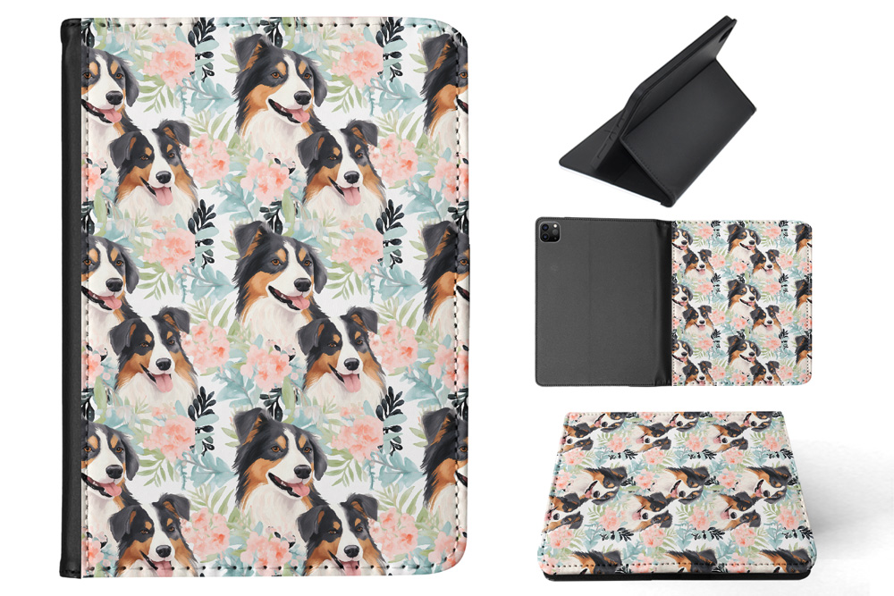 CASE COVER FOR APPLE IPAD|AUSTRALIAN SHEPHERD PUPPY DOG CANINE PATTERN #A2