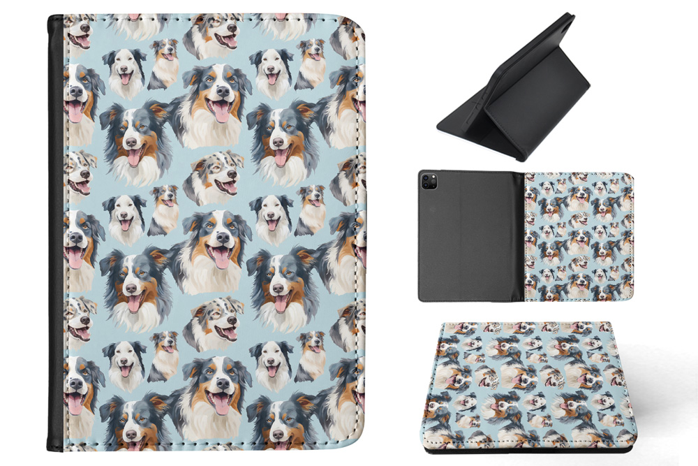 CASE COVER FOR APPLE IPAD|AUSTRALIAN SHEPHERD PUPPY DOG CANINE PATTERN #A2