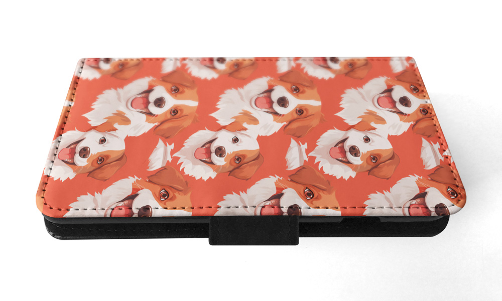 FLIP CASE FOR APPLE IPHONE|AUSTRALIAN SHEPHERD PUPPY DOG CANINE PATTERN #A2