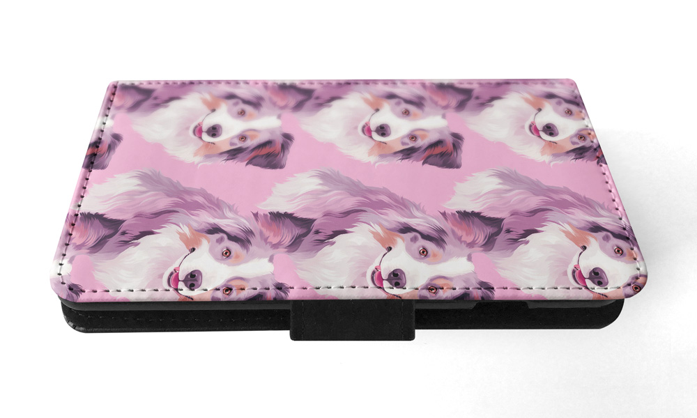 FLIP CASE FOR APPLE IPHONE|AUSTRALIAN SHEPHERD PUPPY DOG CANINE PATTERN #A2